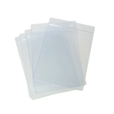 Abbildung von CKB LTD 10 Stück A6 Ausweishüllen Durchsichtig Kunststoff Ausweishalter Vertikal Weichplastik Abzeichen Kartenhüllen ID Kartenhalter Größe 17.5cm x 11.8cm Einsatzgröße 14,8 10,5cm