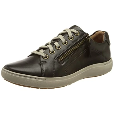 Abbildung von Clarks Damen Nalle Lace Sneaker, Black Leather, 40 EU