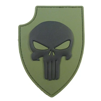Abbildung von Olive Drab Green PVC 3D Rubber Punisher Skull USA Sealteam DEVGRU Glow Dark Hook Patch