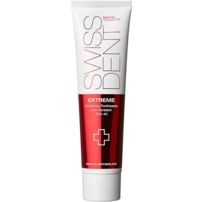 Abbildung von SWISSDENT EXTREME ZAHNCREME, 100 ml Whitening Zahnpasta, hilft speziell bei Verfärbungen durch Rotwein, Kaffee und Rauchen, mit Koenzym Q10 &amp; Vitamin E für gesunde weiße Zähne