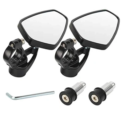 Abbildung von GES motorrad modifizierte rückspiegel universal 22mm reversing cnc oval aluminium rückspiegel(Weiß Spiegel)
