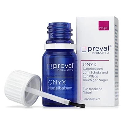 Abbildung von preval® ONYX 10 ml Das Original Medizinischer Nagelhärter &amp; Nagelaufbauserum Schutz Stärkung brüchiger Nägel trockener Nagelhaut ölfrei ideal als Unterlack
