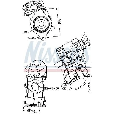 Abbildung von NISSENS 98181 AGR Ventil ohne Kühler FORD: Galaxy Mk2 MPV, S Max Mk1, Focus C Max, CITROËN: C4 Picasso 1, C8 II, C5 II Estate, PEUGEOT: 508 I SW