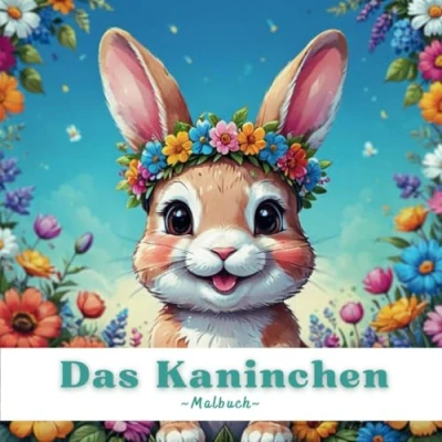 Abbildung von Das Kaninchen Malbuch: Ein niedliches Hasen Malbuch für Erwachsene &amp; Kinder, mit 40 entzückenden Illustrationen.