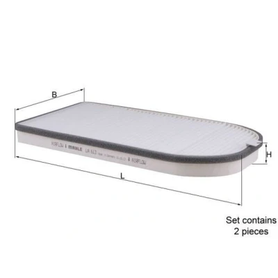 Abbildung von MAHLE ORIGINAL LA 613/S Innenraumfilter Partikelfilter 368,0 181 35,0 BMW: 7