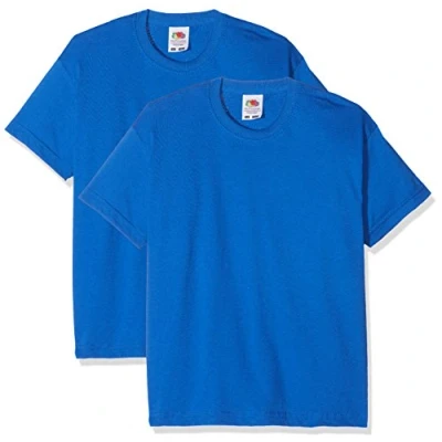 Abbildung von Fruit of the Loom Jungen Kids Valueweight Short Sleeve T 2 Pack Shirt, Blau (Blau Königsblau), 3 4 Years(Size:51) (2er Pack)