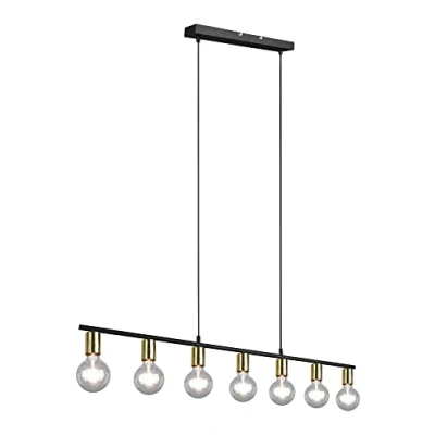 Abbildung von Reality Leuchten Pendelleuchte Vannes R30185008, Metall Schwarz,Messing matt, exklusiv 5x E27