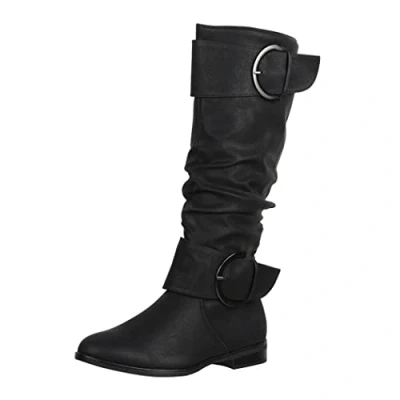 Abbildung von Elara Damen Stiefel Boots Schlupfstiefel Chunkyrayan JY1989 Schwarz 41