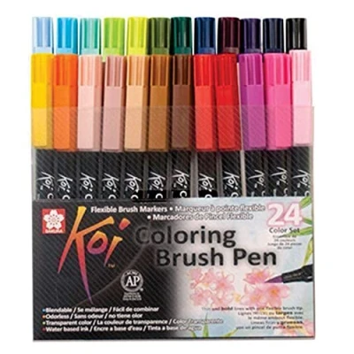 Abbildung von Sakura Koi Coloring Brush Pens 24er Set, 24 Pinselstifte im Etui