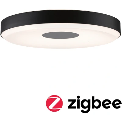 Abbildung von Paulmann 79778 LED Deckenleuchte Smart Home Zigbee Puric Pane Effect 400mm 200/1900lm 230V 16/1,5W dimmbar Deckenlampe Schwarz, Grau 2700 K