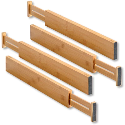 Abbildung von Kesper Schubladentrenner 4er Pack, Material: Bambus, Maße: 45.5 x 1.5 6 cm, Farbe: Braun 17074 13