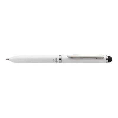 Abbildung von Online 31020/3D 3 in 1 Multi Touch Pen White, 2 Farb Kugelschreiber &amp; Touchpen einem, Multifunktionsstift aus Metall, D1 Standardminen rot und blau, Stylus Tip, weiß Einzelstift