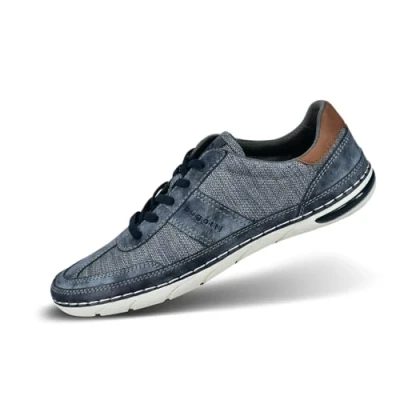 Abbildung von bugatti Bequeme Schnürschuh Memory Foam Elegante Casual Easy Fit Sneaker aus Austauschbaren Einlegesohlen, Dunkelblau, 43 EU