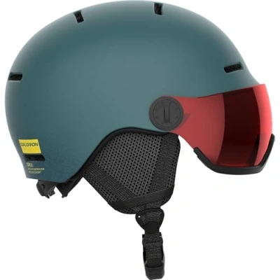 Abbildung von Salomon Orka Visor Kinder Helm Ski Snowboarden, Integrierter Komfort, einfach anzupassende Passform und leicht, Grau, KL 5659