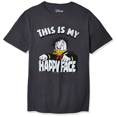 Abbildung von Donald Duck T Shirt Angry Grumpy This is My Happy Face grau XX Large