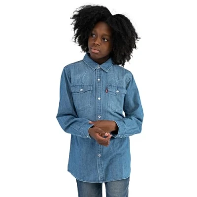 Abbildung von Levi&#039;s Kids barstow western shirt Jungen Vintage Stone 14 Jahre