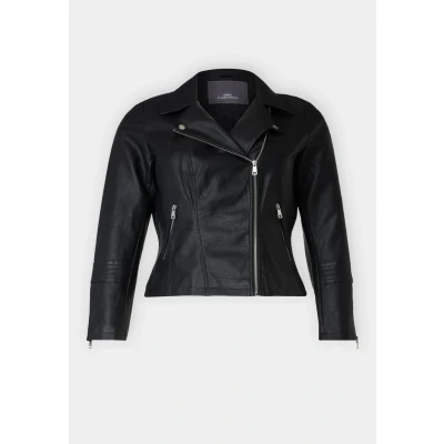 Abbildung von ONLY Carmakoma Caremmy Biker PLUS SIZE Kunstlederjacke, Damen, Größe: 48, Black