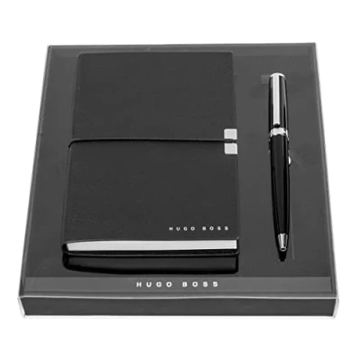 Abbildung von Hugo Boss Schreib Set Kugelschreiber Gear Icon und A6 Notizblock Elegance Storyline in der Geschenkbox, HPBM252A