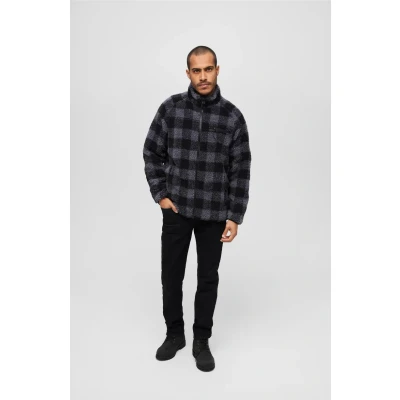 Abbildung von Brandit Teddy Fleecejacke, Herren, Größe: Small, Black/grey