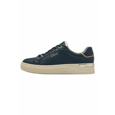 Abbildung von s.Oliver Damen Sneaker flach Low Top Elegant, Blau (Navy Comb.), 39 EU