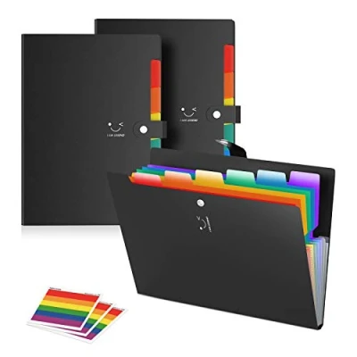 Abbildung von ABC life 3 Stücke fächermappe A4, 7 Taschen Dokumentenmappe a4 Erweiterbar Tragbar Aktenordner Faechermappe din Büro Schulordner Dokumente Ordner Organisato mit Druckknopf