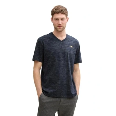 Abbildung von TOM Tailor Injected V NECK Tshirt basic, Herren, Größe: Large, Sky captain blue