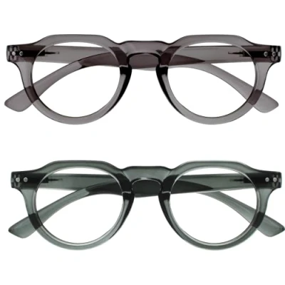 Abbildung von OPULIZE RIO Brille mit Blaulichtfilter 2er Pack Oben Abgeflachter Rahmen Grün, Grau Damen &amp; Herren Federscharniere BB53 67