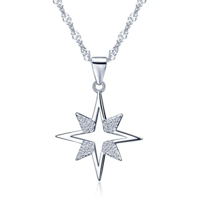 Abbildung von Unendlich U Cool Einzigartig Stern Damen Halskette 925 Sterling Silber Zirkonia Anhänger Kettenanhänger,