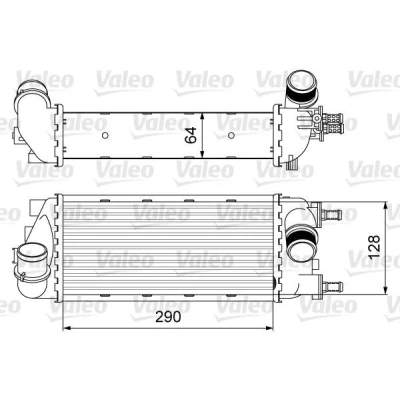 Abbildung von VALEO 818585 Ladeluftkühler ohne AGR Ventil FIAT: Panda III Hatchback, 500 Hatchback