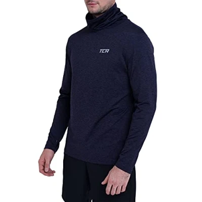 Abbildung von TCA Herren Warm Up Trichterhals Thermo Laufshirt Dunkelblau, M