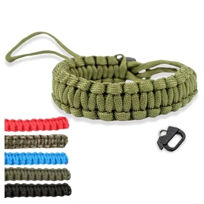 Abbildung von LENS AID Handschlaufe für Kamera: Paracord Kordel Wrist Band Kameragurt zum Tragen am Handgelenk DSLR Tragegurt