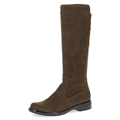 Abbildung von CAPRICE Damen Hohe Stiefel ohne Absatz Airmotion Flach bis zum Knie Weite G, Grün (Khaki Stretch), 37.5 EU