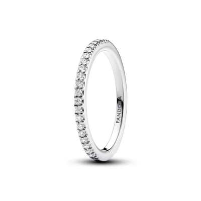 Abbildung von PANDORA Timeless Funkelnder Band Ring aus Sterling Silber mit Cubic Zirkoniastein verziert, Größe: 54, 192999C01 54