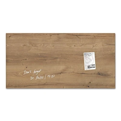 Abbildung von SIGEL GL258 Premium Glas Magnettafel 91x46 cm Natural Wood, Holzoptik hochglänzend, SGS geprüft, incl. 3 starke Magnete, Artverum