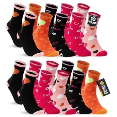 Abbildung von 10 Paar Kinder Socken Jungen &amp; Mädchen Baumwolle Kindersocken 54338 (23 26)