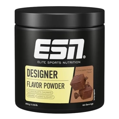 Abbildung von ESN Designer Flavor Powder, Chocolate Fudge, 250 g, Geschmackspulver zum Süßen, ohne viel Zucker und Kalorien, geprüfte Qualität made in Germany