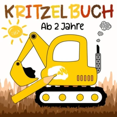 Abbildung von Kritzelbuch ab 2 Jahre: Erstes Malbuch Fahrzeuge mit Bagger, Traktor, Autos, Flugzeuge, Boote und mehr! Ausmalbuch für kinder 2, Jungen Mädchen