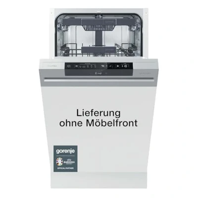 Abbildung von Gorenje GI 561D 10 S Integrierbarer Geschirrspüler / 45cm 5 Programme/ Vollständiger Überlaufschutz 11 Maßgedecke Automatische Türöffnung Multifunktionaler Unterkorb, Einbau, Edelstahl, Silber