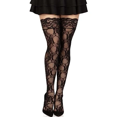 Abbildung von Leg Avenue Stay Up Of Floral Lace Strümpfe