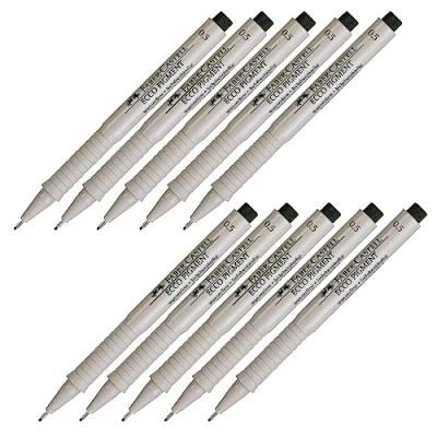 Abbildung von FABER CASTELL 205064 Tintenschreiber Ecco Pigment, 0,5 mm, schwarz, 10 Stück
