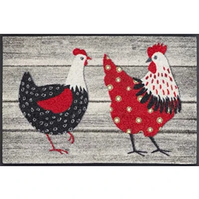 Abbildung von wash+dry Fußmatte, Chicken Farm 40x60cm, innen und außen, waschbar