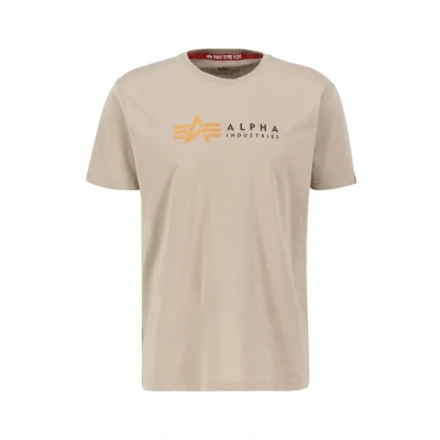 Abbildung von Alpha Industries Label Tshirt print, Herren, Größe: Small, Vintage sand