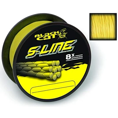 Abbildung von Black Cat S Line 0,45mm Wallerschnur Gelb 180m Geflochtene Schnur
