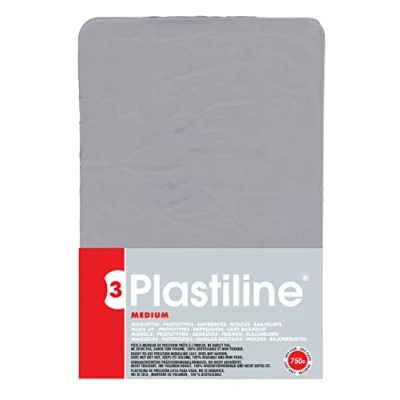 Abbildung von J. Herbin 7655T Plastiline, 750g, Härte medium, ideal zum Modellieren, 100% wiederverwendbar, Hellgrau