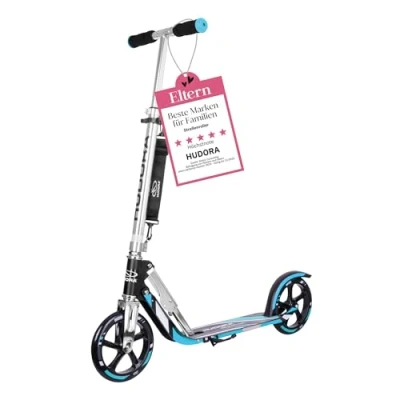 Abbildung von HUDORA BigWheel 205 Scooter Stabiler Aluminium Roller Höhenjustierbarer &amp; zusammenklappbarer Cityroller mit Ständer Sportlicher Kinder Erwachsenenroller für bis zu 100kg