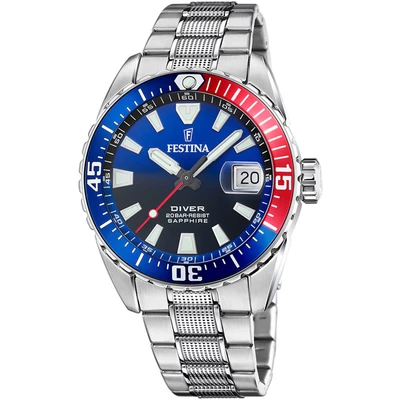 Abbildung von Festina F20669/4 Diver Uhr Herrenuhr Edelstahl Datum Silber