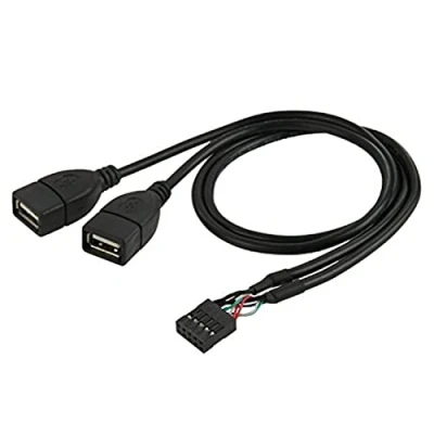 Abbildung von chenyang USB 2.0 Frontpanel Header 9/10Pin 1 Stecker auf 2 Buchsen Y Splitter Mainboard Port Verlängerungskabeladapter