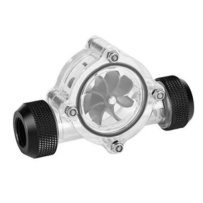Abbildung von G1 / 4 &quot;Gewindeanschluss von Buchse zu Durchflussmesser für PC Wasserkühlung 8 Impeller(Schwarz)