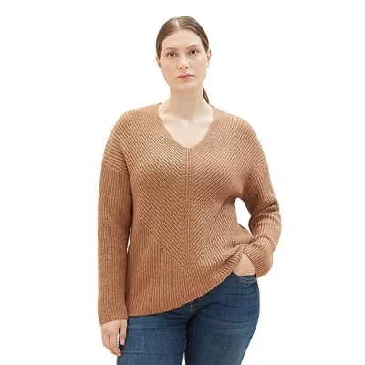 Abbildung von TOM Tailor Strickpullover, Damen, Größe: Large, Blush mahogany melange