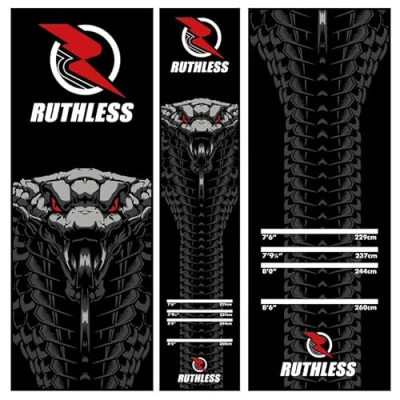 Abbildung von RUTHLESS Dart Matte, strapazierfähig, rutschfest, langlebig, für Boden, Schwarz (Cobra)